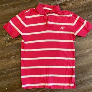 Aeropostale polo- pink and white stripe